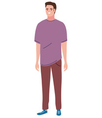 young caucasian man character