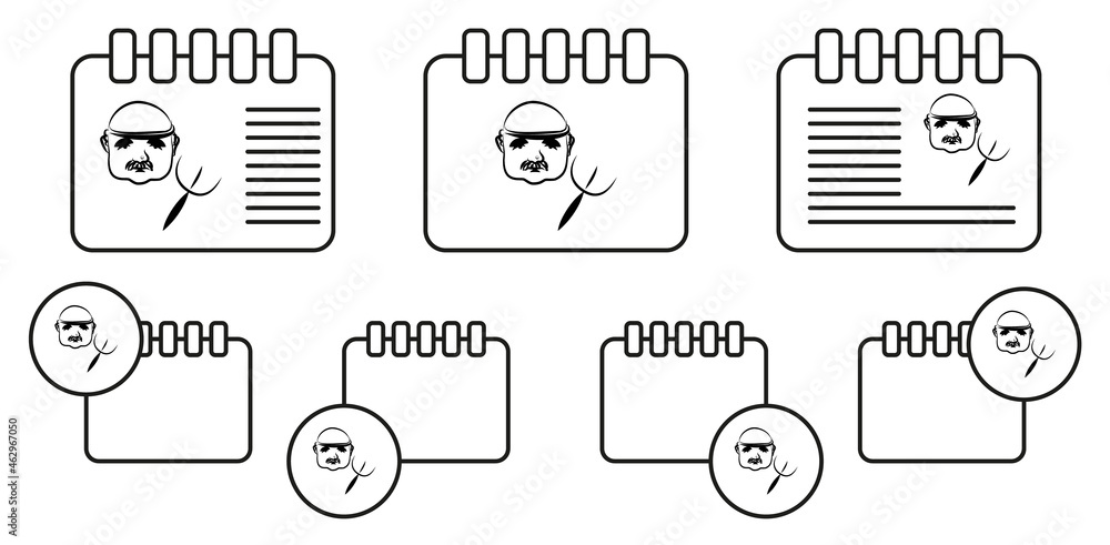 Poster farmer avatar sketch vector icon in calender set illustration for ui and ux, website or mobile appli