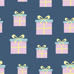 Pattern for wrapping paper with gift boxes