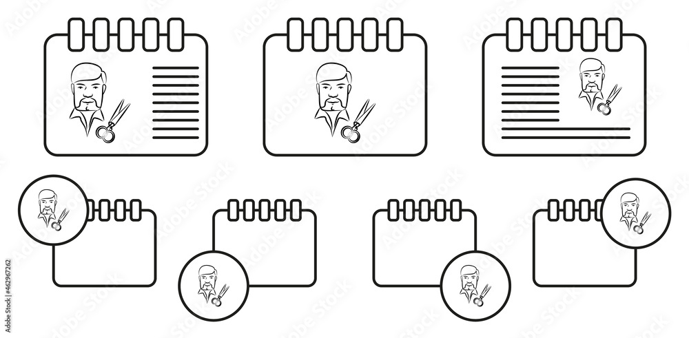 Aufkleber stylist avatar sketch vector icon in calender set illustration for ui and ux, website or mobile appl