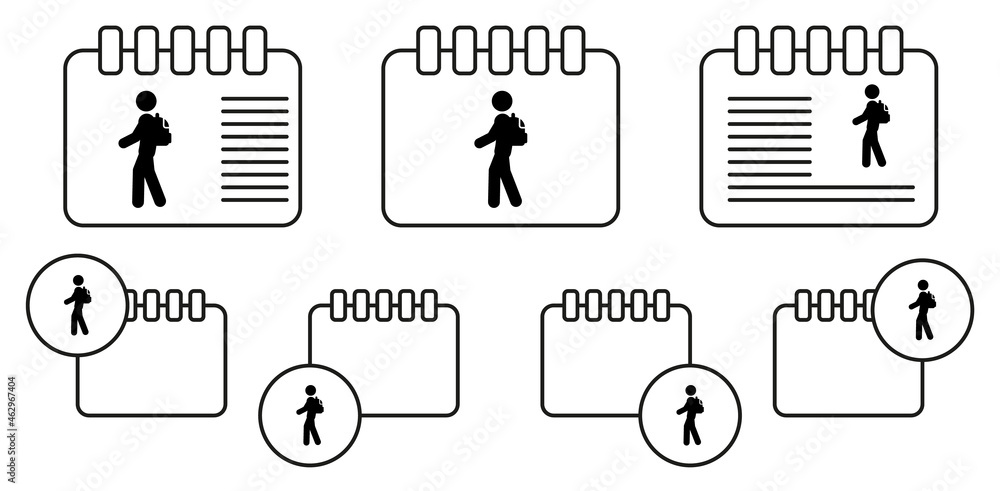 Poster schoolboy vector icon in calender set illustration for ui and ux, website or mobile application