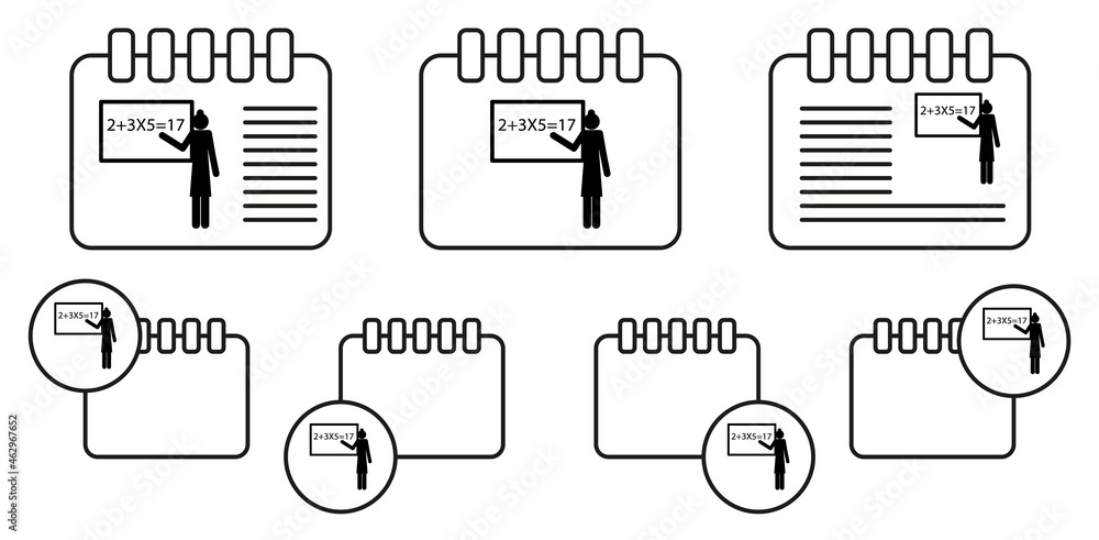 Poster teacher vector icon in calender set illustration for ui and ux, website or mobile application