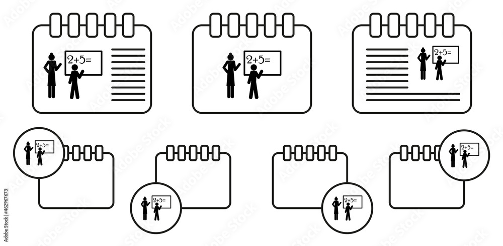 Poster math lesson vector icon in calender set illustration for ui and ux, website or mobile application