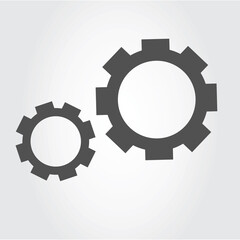 Gear icon vector isolated on gray background. Trendy gear icon in flat style. Template for app, ui, logo and web site. Vector illustration, EPS 10
