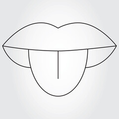 Tongue thin line icon isolated on gray background. Trendy tongue transparent icon for web site, app, ui and logo. Vector illustration, eps 10