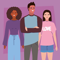 three young persons characters