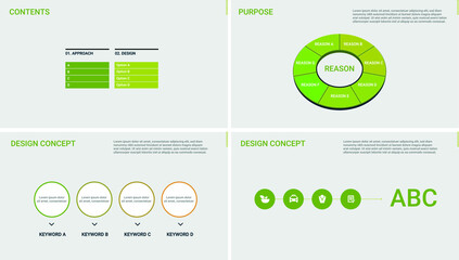 Design proposal layout sample in vector  - Green color tone