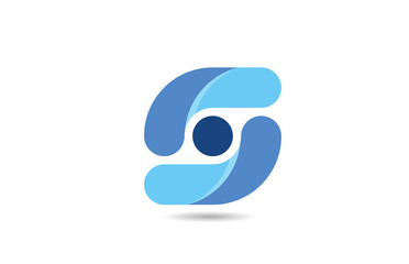 blue logo s alphabet letter design icon for company
