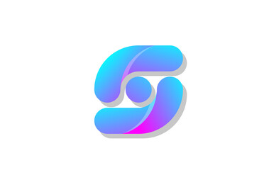 blue gradient logo s alphabet letter design icon for company