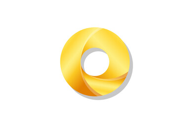 gold golden gradient logo o alphabet letter design icon for company