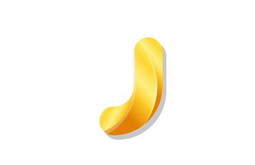 gold golden gradient logo j alphabet letter design icon for company