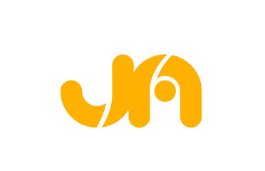 yellow white combination logo letter JN J N alphabet design icon