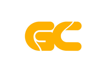 yellow white combination logo letter GC G C alphabet design icon
