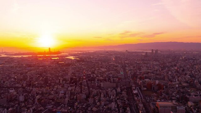 大阪 サンセット タイムラプス