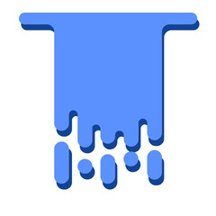 symbol, icon in the form of a waterfall or flowing paint, vector elements of natural design for graphics and advertising for banners and signs