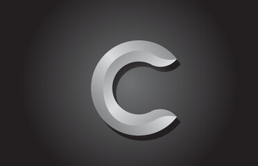 grey C letter alphabet icon logo design. Company template for business