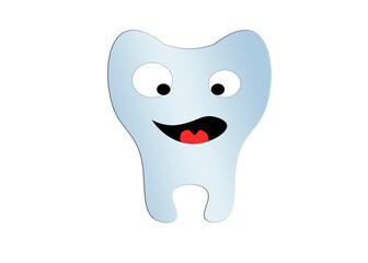 Cartoon tooth with heart art logo vector illustration symbol dental theme dentist picture nobody not real web design graphic white drawing