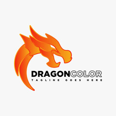 Dragon illustration with modern gradient color