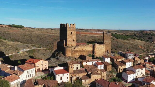 aerial view of Vozmediano Soria Spain, Autonomous Community of Castilla y Leon. Town of the Region of Moncayo.