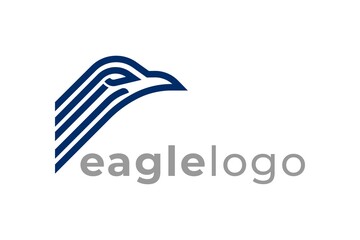 Obraz premium eagle logo design, technology logo design template, connect