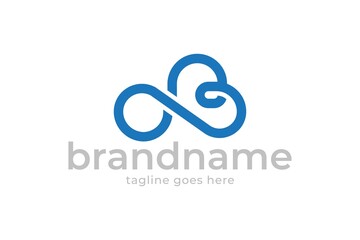 cloud logo design, data logo design template, letter b logo