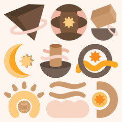 Collection of Abstract Art Cubism Aesthetics Illustration