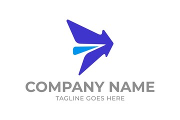 abstract letter d, arrow logo design, technology logo design 