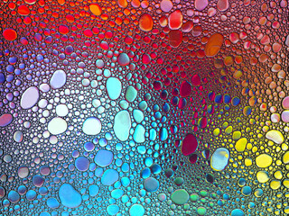 Abstract multicolor water oil soap bubbles mixed pattern