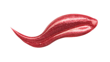 Blot of red lip gloss sample isolated