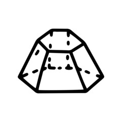 truncated hexagonal pyramid line vector doodle simple icon