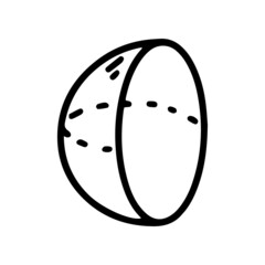 half sphere line vector doodle simple icon