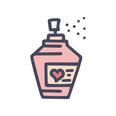 body spray with pheromones color vector doodle simple icon