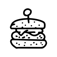 burger line vector doodle simple icon design