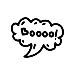 boo speech bubble line vector doodle simple icon