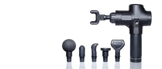 Percussion massager of deep muscle tissues for athletes, relaxes relieves pain. Handheld wireless...