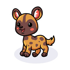 Cute little wild dog cartoon