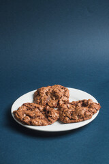 chip cookies on a plate 