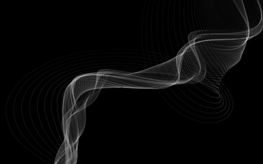 Fototapeta premium Dark abstract background with a glowing abstract waves
