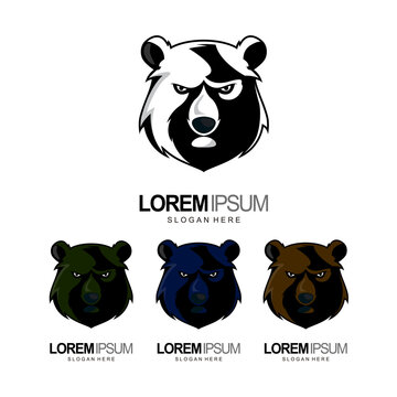 bear logo design with flat style