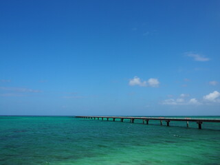 Obraz premium the beautiful 17end beach of shimojishima airport in Okinawa, Japan