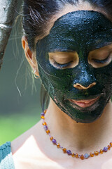 Indigenous woman with black face mask - 462978831