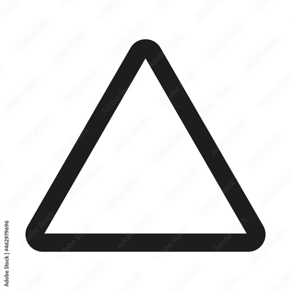 Poster empty triangle icon. basic geometry figure. simple flat element. technology concept. vector illustra