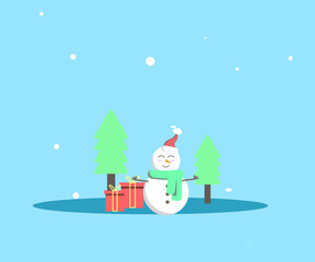 A snowman character with expression, it looks so cute and adorable.