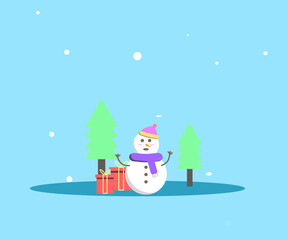 A snowman character with expression, it looks so cute and adorable.