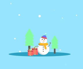 A snowman character with expression, it looks so cute and adorable.