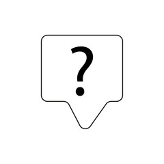 Message box with question mark. Ask help sign. Chat con. Communication background. Vector illustration. Stock image. 