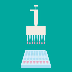 マイクロピペットとプレート