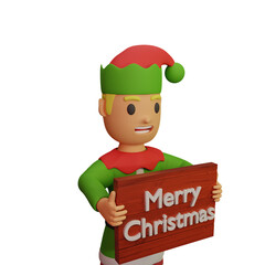 santa elves character with christmas and new year concept