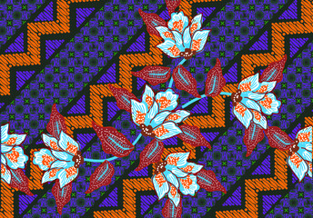 Indonesian batik motifs with very distinctive, exclusive plant patterns. vector EPS 10