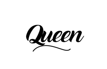 Queen hand written text word for design. Can be used for a logo